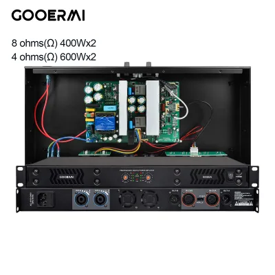 Gooermi Professional 2 Channel Digital Power Amplifier Class D 1U Slim 400-Watts Multi Protection Stage Amp