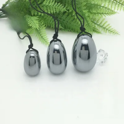 High Quality Bulk Healing Natural Terahertz Stone Jade Egg Terahertz Yoni Eggs for Women Vaginal Balls Kegel Exercise Yoni Eggs