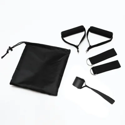 11 Piece Gym Accessory Set D-Buckle Handle Elastic Band Handle PVC Door Foot Protector Carabiner Training Exercise Bands