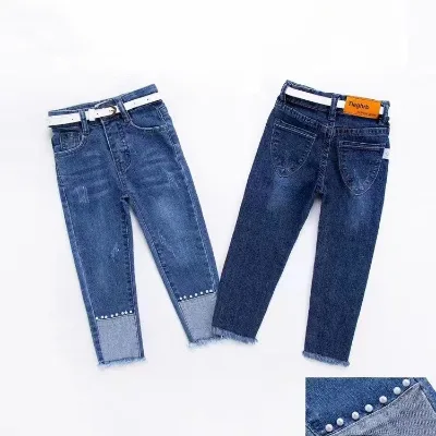 In Stock Kids Pantalon Autumn Collection Girls Pants Skinny Girls Jeans 2-10Y