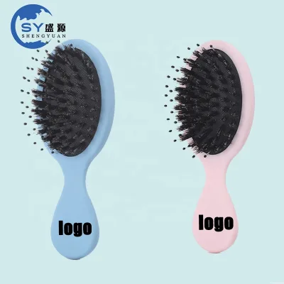 High Quality Custom Logo Mini Hair Brush Travel Detangling Brush Bridesmaid Party Christmas Stockings Filling Wet Hair Brushes
