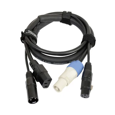 Accuracy Pro Audio APCON15-6FT PowerCON 3 Pin DMX Combo 8m Cable XLR VGA Connectors Copper Conductor PVC Braid RJ45 Stock