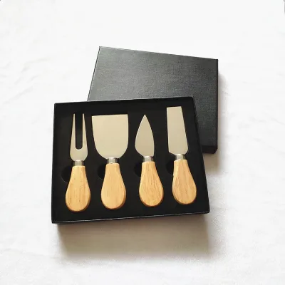 Stainless Steel Cheese Knife Set with Wood Bamboo Handle for Cheese Pizza
