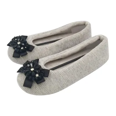 Comfortable Stylish Flats Ballet Slippers for Women Rhinestone Decoration Memory Foam Soled Ballerina Slippers