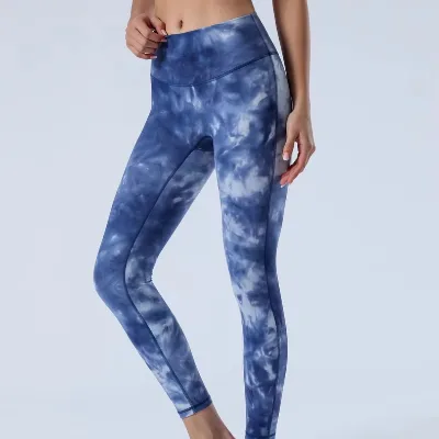 Women Tie Dye Versatile Yoga Leggings with High Elasticity Ideal for Yoga Pilates and Casual Wear Fitness Yoga Leggings