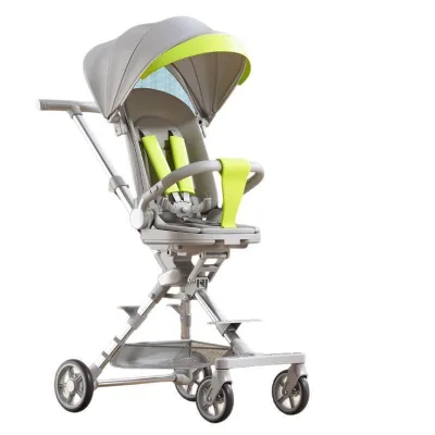 Convenient Travel Children's High Landscape Rubber Wheel Stroller with Shock Absorber System