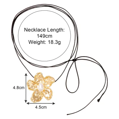 Cord wrap layers Boho Floral Charm Choker Necklace
