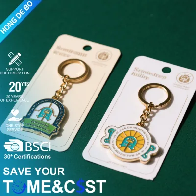 Keychain Accessories Soft Hard Enamel Letter Gold Key Ring Custom Name Company Logo Die Cast Metal Keychain