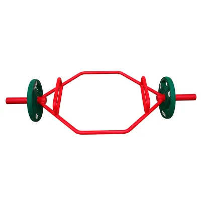 Steel Hex Trap Bar with Knurled Handles and Ring Buckle 20kg Portable for Weight Lifting