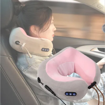 U-Shaped Electronic Travel Shiatsu Pillow Massager Multi-Function Infrared Heat with Neck Massage Feature