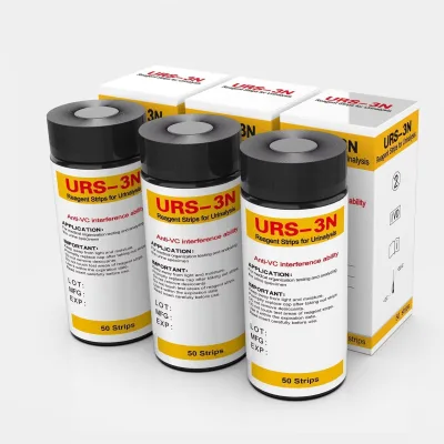 CE ISO Certified Class II Medical Diagnostic Urine Test Strip URS-3N Leukocyte/Nitrite/Ph Manual Professional 99% Accuracy