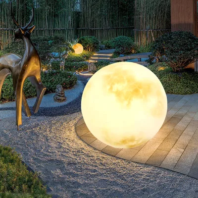 Moon Light Solar Christmas Outdoor IP65 Waterproof Landscape Light Ball with Remote Control Rechargeable Battery & Dimmable