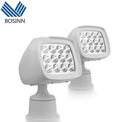 Yacht Searchlight Remote Control Ship Car Top Search Lamp 360 Degree Rotating Car Light Hunting Spotlight IP67 Rated 125 Beam