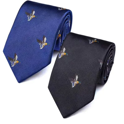 8CM New Design Mens Italian Brands Black Royal Blue Embroidered Animal Bird Floral Neck Tie Bow Ties for Men Business