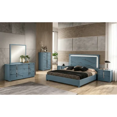 European Light Luxury Design Bedroom Furniture Set Customized Color Wooden Night Stand Storage Cabinet Dressing Table Double Bed