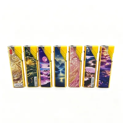 Hot Sale Modern Plastic & Metal Shell Jet Flame & Windproof Portable Cigarette Lighter Refillable for Camping