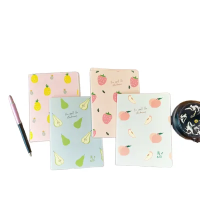 Factory Wholesale High Quality Eco-friendly Paper UV Printed Diary Notebook Cartoon Fresh Fruit Series Cute Print Notebook 2637