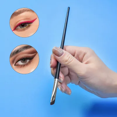 Black Makeup Tools Fine Oblique Eyebrow Brush Eyeliner Eyebrow Tint Brush Custom Logo Angled Cosmetics Beauty Brushes