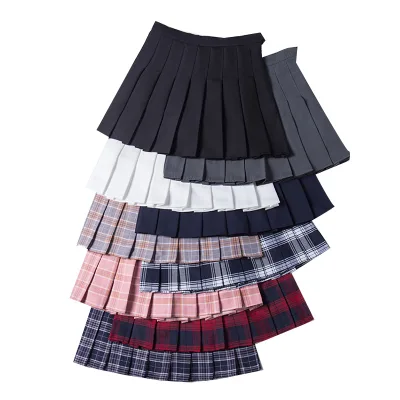 Fashion Women Plaid Skirt High Waist Chic Student Pleated Skirt Harajuku Uniforms Ladies Girls Dance Skirts JK Uniform
