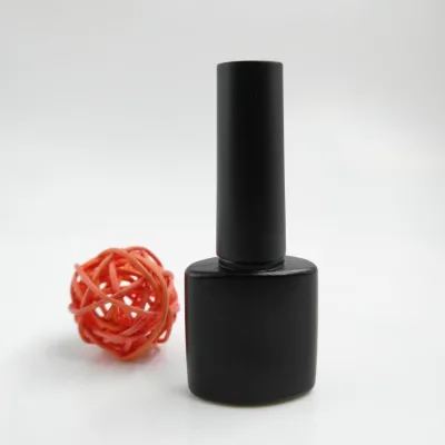 8ml black empty plastic uv gel nail polish bottle with brush