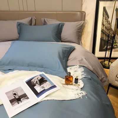 Luxury Quality 80S Tribute Cotton Duvet Cover Set with Embroidery 300tc Thread Count Pastoral Style