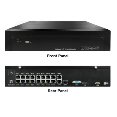 Security Factory Customize Software 2 HDD Slot 16 Channel PoE Port All in One Network Video Recorder 8MP 4K AI 16CH POE NVR