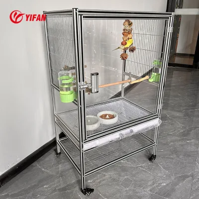 Factory Wholesale Turkey White Parrot Cheep Love Collapsible Bird Carry Cage Metal Iron Wire Big Parrot Breeding Cages