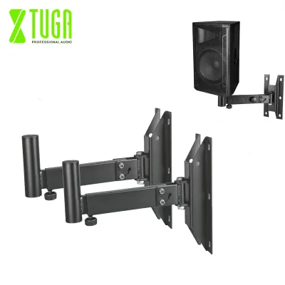 XTUGA LKT-370 Professional Tilting Rotating Surround Holder Speaker Bracket Wall Mount 45KG Capacity 0-20 Tilt/0-180 Swivel