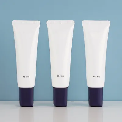 30g White PCR Recyclable Material Cosmetic Packaging Tube Special Lid Long Nozzle Container Sunscreen Eye Cream Mask Hand Cream