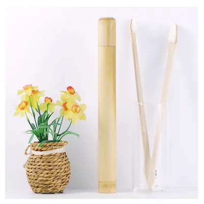 4 Pack Soft Bristle Dental Care Easy Dog Teeth Brush Pet Bamboo Toothbrush 2 Brush Heads Large & Small Extra Long Bamboo Handle