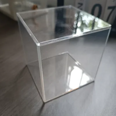 Custom Logo Transparent Square Acrylic Case Cash Stuffing Organizer Mini Envelope Holder 100 Envelope Savings Challenge Box