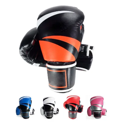 Wholesale Boxing Gloves OEM Custom Logo PU Leather Adjustable Wrist Support Muay Thai Sanda Sparring Training Gloves