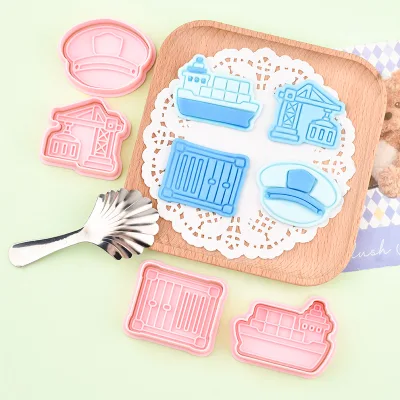 Cruise Series Plastic Biscuit Mould 3D Cartoon Railing Mould Eco-Friendly DIY Printed Cake
