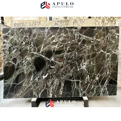 Natural Stone Gold Black Slab Black Portoro Marble Gold Tunisian Black Marble Slabs for Countertop