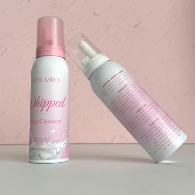 BY Custom pink 100ml Lash Shampoo Gentle Natural Cleanser Bottle Brush logo with Boxes Lash Extensions Lash Shampoo Kit