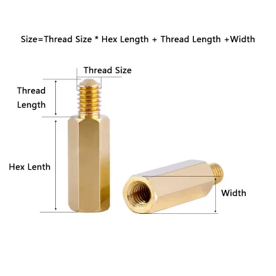 M3 Single Head Hex Brass Standoff Male Female Threaded Pillar PCB Motherboard Chassis Isolation Spacer Standoff for Electronic