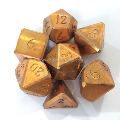 Bulk Heavyweight Metal Dice Board Game Playing Cards Game DND Accessories Copper Dice