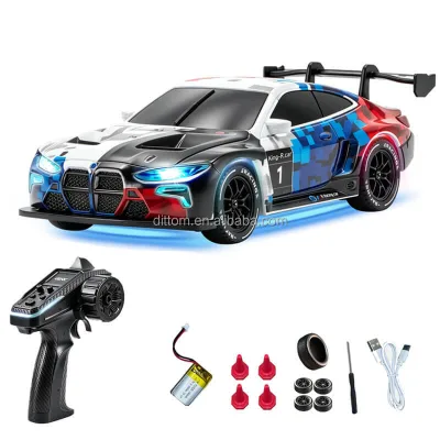 1/43 Scale 2.4G RC Drifting Car Toy Led Light Full Proportion Control High Speed Rc Rally Sport Car Indoor Outdoor for Kids