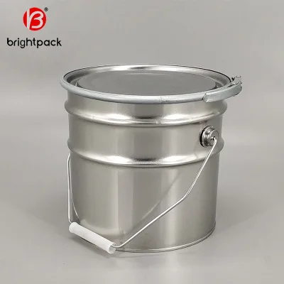 White Paint Metal Tin Bucket with Handle for Drums Pails & Barrels