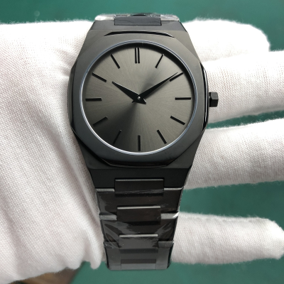 Elegant Sandblasted Black Watch Custom Unique Design Stainless Steel Matte Black Watch for Men