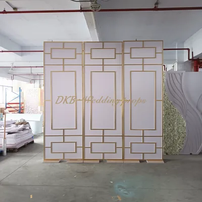 Luxury Background Plate Decoration Christmas White Acrylic Wedding Backdrop Stand for Wedding Event