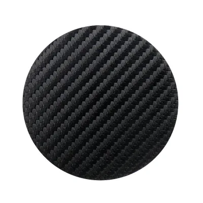 Carbon Fiber Car Cup Holder Mat Pad with Built-In Trim Cover Stickers for Bottle Holders