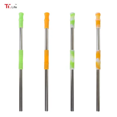 BPA Free Eco-friendly Hot Sale Drinking Food Grade Silicone Reusable Stainless Steel Straw