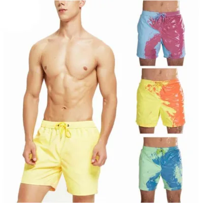 Summer Mens Surf Solid Color Fashion Beach Shorts Scanties With Pocket Swimming Fitness Short Trunks Boys Swim Shorts