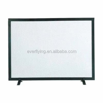Fireplace Screen Single Panel, Steel Mesh Simple Design Fireplace Screen