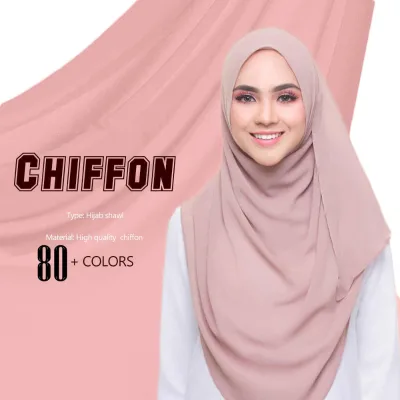 SC-165 80 Colors Malaysian High Quality Solid Color Soft Long Hijab Caps Underscarf Chiffon Print Women Muslim Scarf Women Hijab