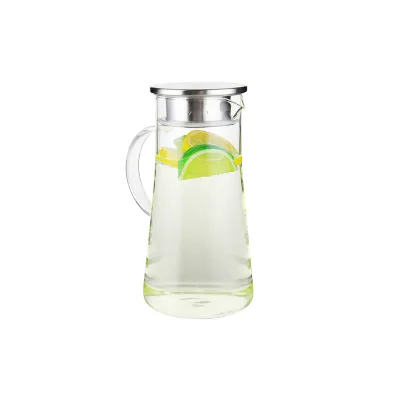 Popular Design 1.1l Borosilicate Glass Water Picture Water Carafe with Handle