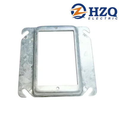 Raised Mud Ring Square Device Cover 1 Gang 4 Inch Metal Electrical Outlet Cover Plaster Ring Angled Mounting Slots