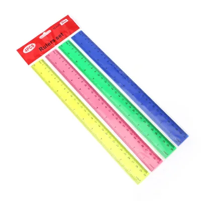 Have Stock30cm Scale Plastic Ruler 12inch Colorful Straight Ruler Transparent Colored Different Design DIY Drawing Plastic Ruler