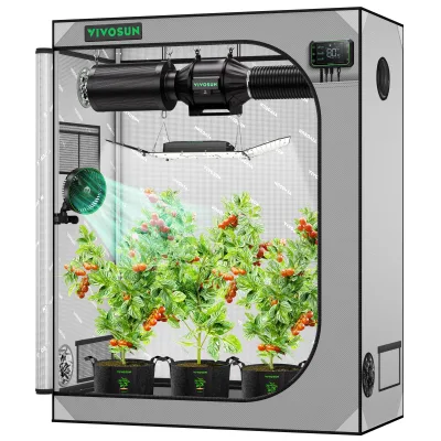 For G425 48"x24"x60" 4x2 FT Advanced Gray for with 19mm Poles Observation Window Floor Tray Hydroponic Support VS2000